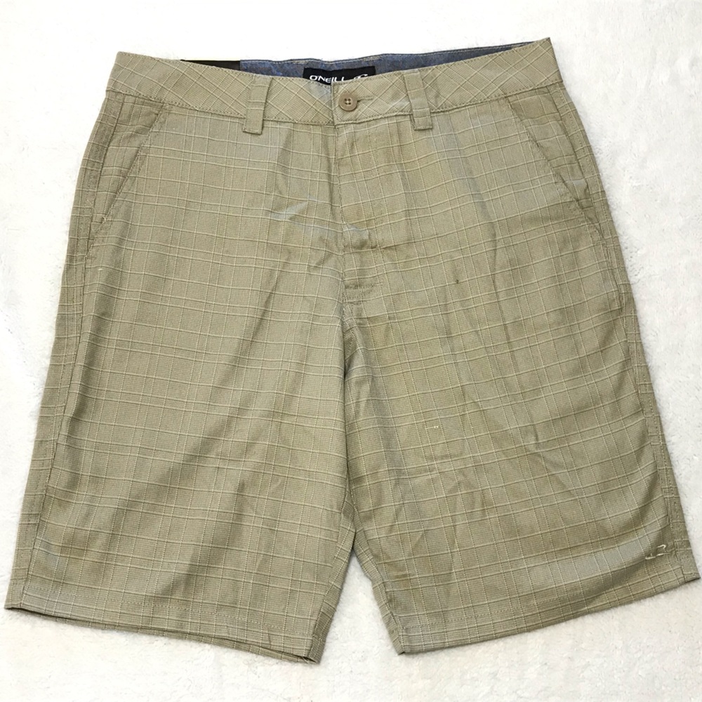 O'Neill Stretch Shorts Walkshort Mens Size 32 Khaki Brown Tan Stretch Fabric